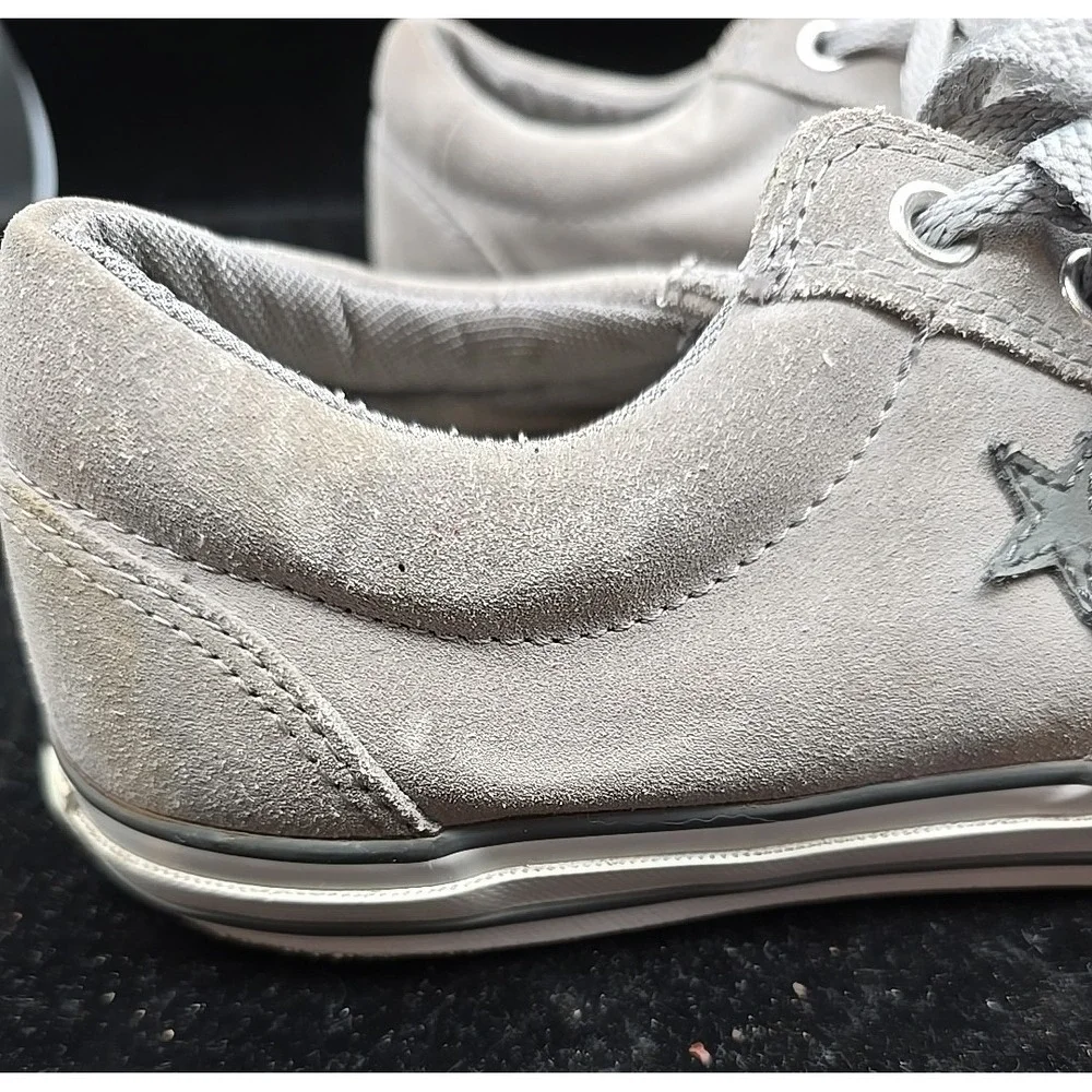 Converse Men's Size 10 All Star Chuck Taylor Low Top Gray Suede Leather - Picture 5 of 11